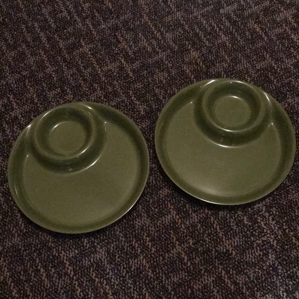 2 SAK Designs Crate & Barrel Chip and Dip Bowls 12” - New